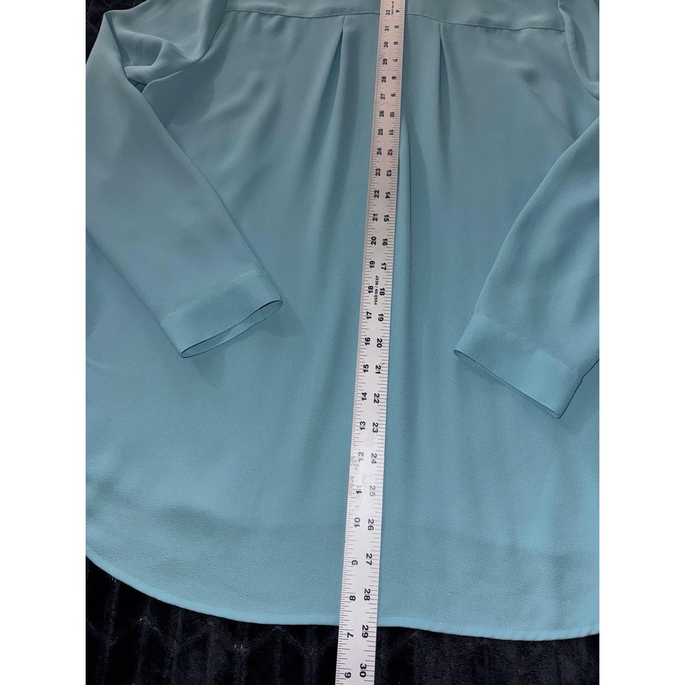 J. Jill Shirt Women Blue Button Up Collared Long Sleeve Casual Solid Size Medium - Picture 7 of 7
